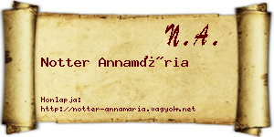 Notter Annamária névjegykártya